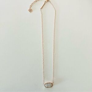 Kendra Scott Elisa Rose Gold Pendant Necklace in Iridescent Drusy